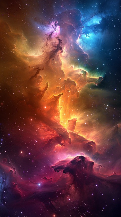 A colorful nebula aesthetic in space with clouds and stars in the background abstract galaxy (151)