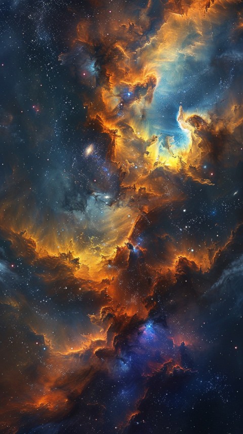 A colorful nebula aesthetic in space with clouds and stars in the background abstract galaxy (190)