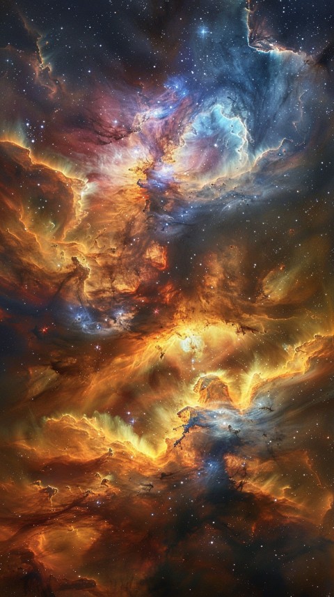 A colorful nebula aesthetic in space with clouds and stars in the background abstract galaxy (159)