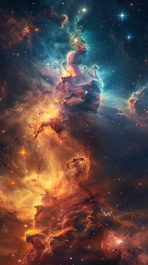 A colorful nebula aesthetic in space with clouds and stars in the background abstract galaxy (182)