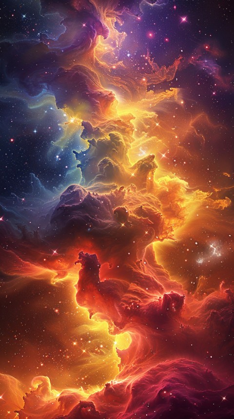 A colorful nebula aesthetic in space with clouds and stars in the background abstract galaxy (200)