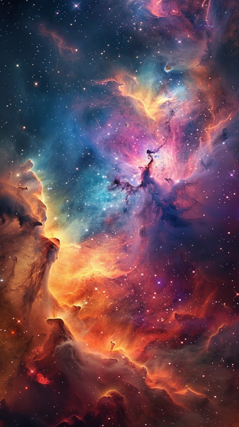A colorful nebula aesthetic in space with clouds and stars in the background abstract galaxy (176)