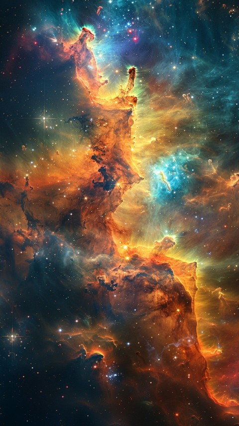 A colorful nebula aesthetic in space with clouds and stars in the background abstract galaxy (196)