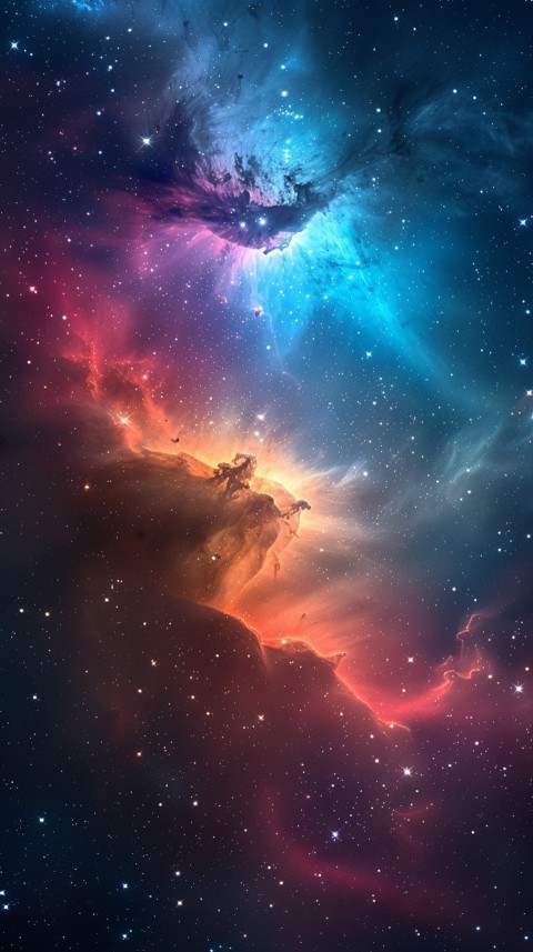 A colorful nebula aesthetic in space with clouds and stars in the background abstract galaxy (250)