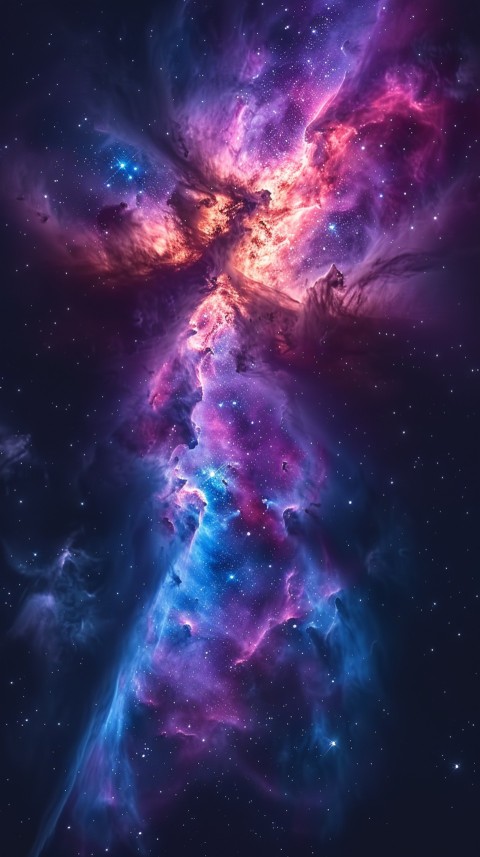 A colorful nebula aesthetic in space with clouds and stars in the background abstract galaxy (206)