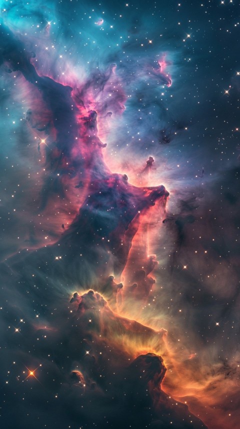 A colorful nebula aesthetic in space with clouds and stars in the background abstract galaxy (246)