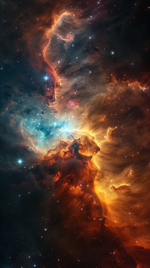 A colorful nebula aesthetic in space with clouds and stars in the background abstract galaxy (219)
