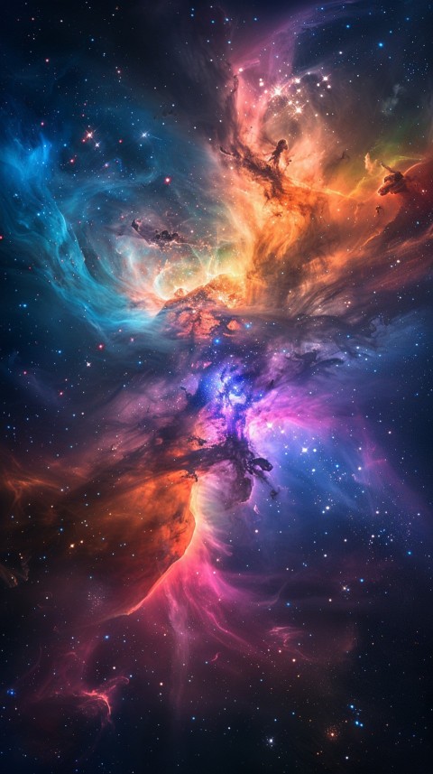 A colorful nebula aesthetic in space with clouds and stars in the background abstract galaxy (244)