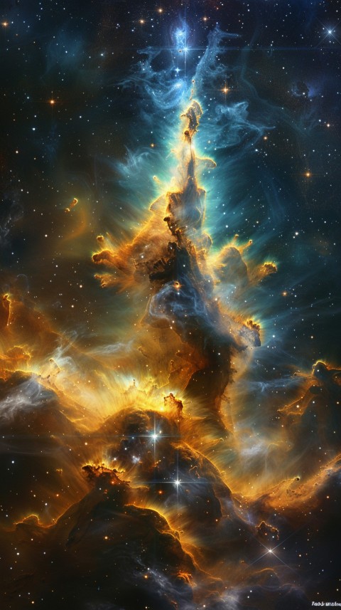 A colorful nebula aesthetic in space with clouds and stars in the background abstract galaxy (241)