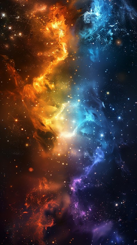 A colorful nebula aesthetic in space with clouds and stars in the background abstract galaxy (243)