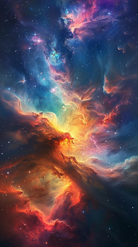 A colorful nebula aesthetic in space with clouds and stars in the background abstract galaxy (210)