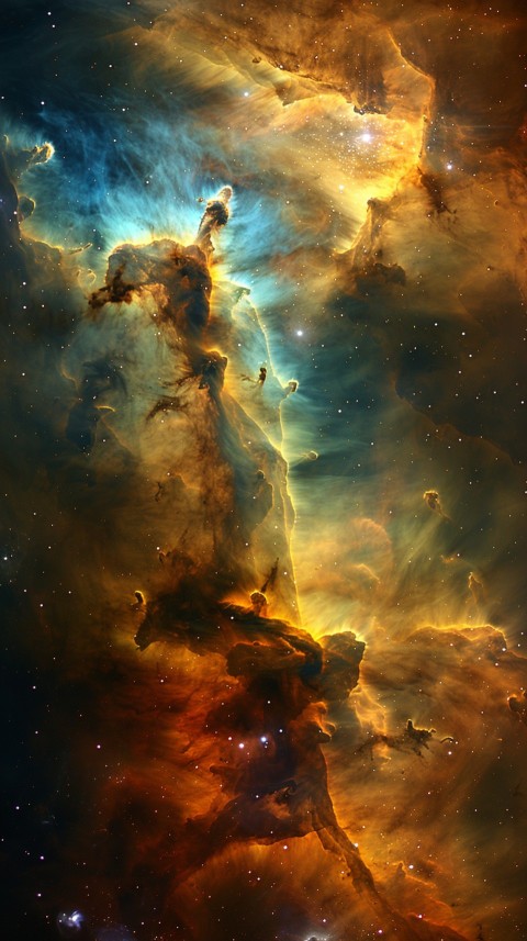 A colorful nebula aesthetic in space with clouds and stars in the background abstract galaxy (205)