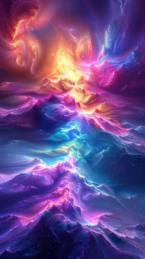 A colorful nebula aesthetic in space with clouds and stars in the background abstract galaxy (228)