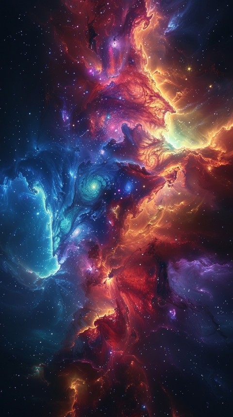 A colorful nebula aesthetic in space with clouds and stars in the background abstract galaxy (216)