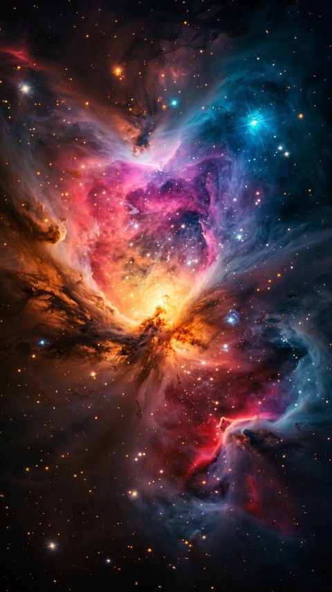 A colorful nebula aesthetic in space with clouds and stars in the background abstract galaxy (239)