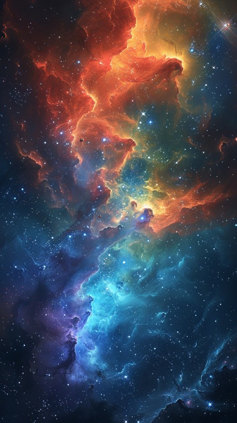 A colorful nebula aesthetic in space with clouds and stars in the background abstract galaxy (212)