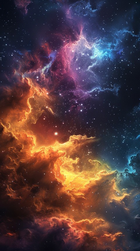 A colorful nebula aesthetic in space with clouds and stars in the background abstract galaxy (201)