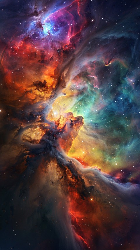 A colorful nebula aesthetic in space with clouds and stars in the background abstract galaxy (230)