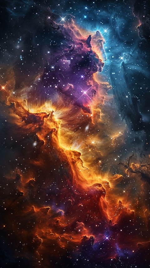 A colorful nebula aesthetic in space with clouds and stars in the background abstract galaxy (202)