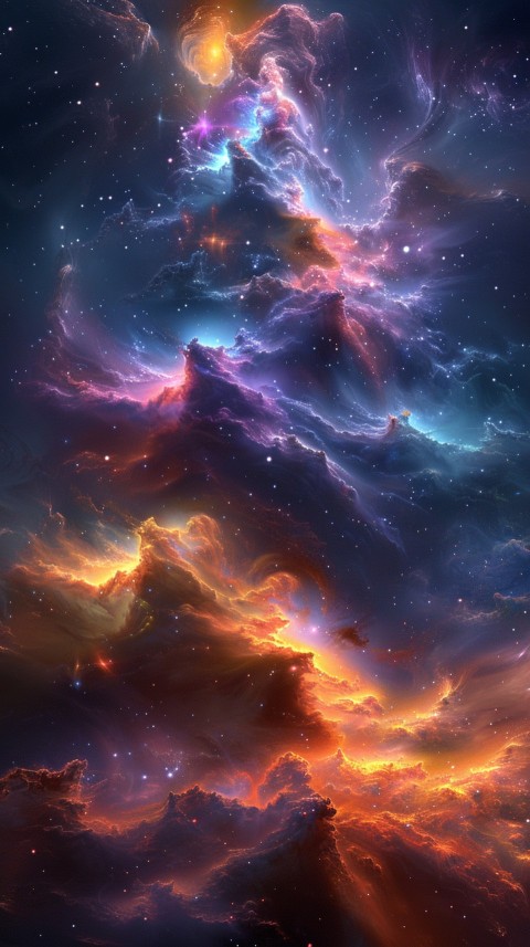 A colorful nebula aesthetic in space with clouds and stars in the background abstract galaxy (235)