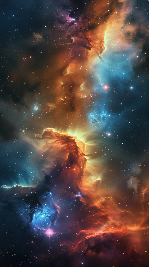 A colorful nebula aesthetic in space with clouds and stars in the background abstract galaxy (209)