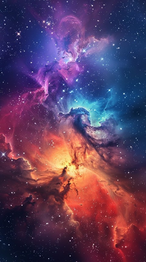 A colorful nebula aesthetic in space with clouds and stars in the background abstract galaxy (247)