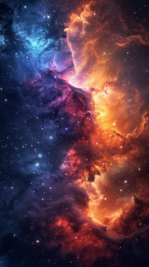 A colorful nebula aesthetic in space with clouds and stars in the background abstract galaxy (236)