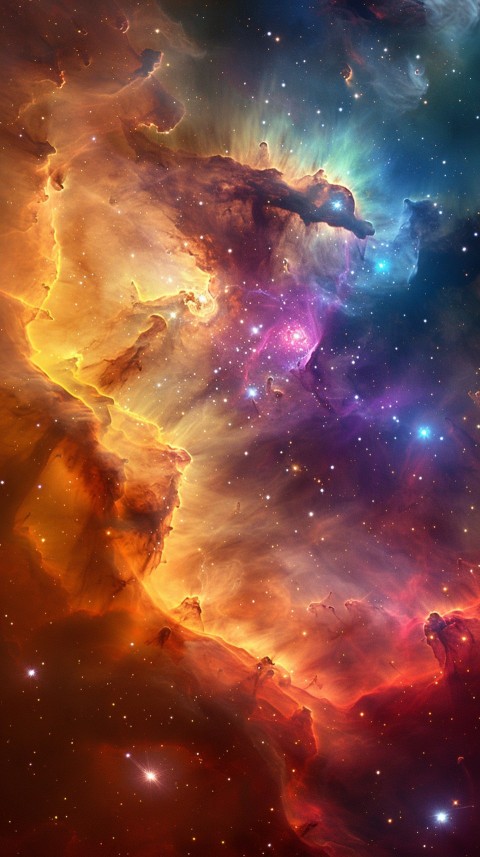 A colorful nebula aesthetic in space with clouds and stars in the background abstract galaxy (229)