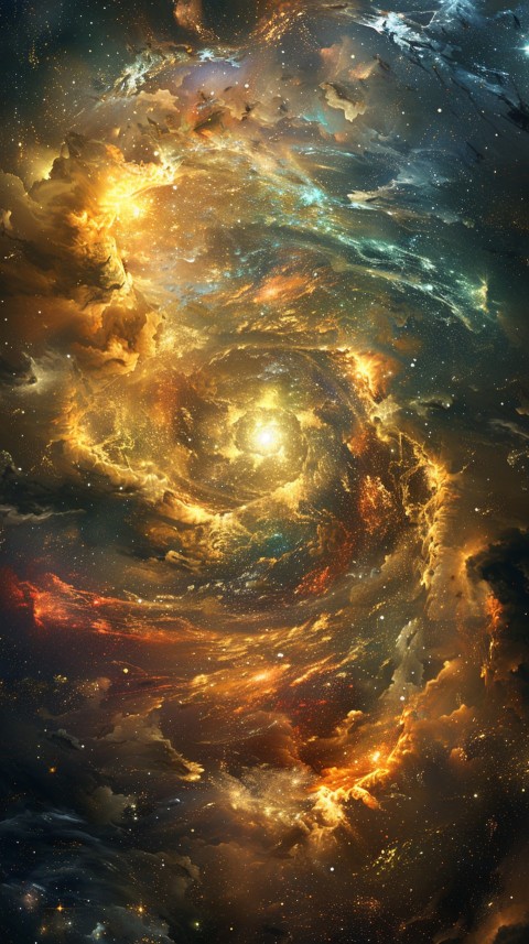 A colorful nebula aesthetic in space with clouds and stars in the background abstract galaxy (208)