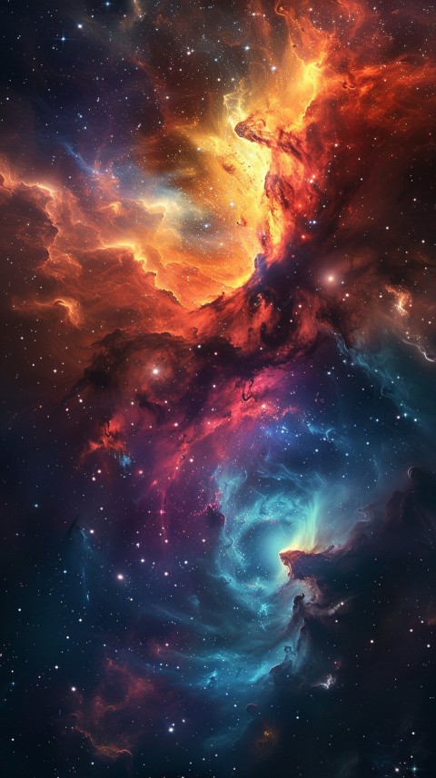 A colorful nebula aesthetic in space with clouds and stars in the background abstract galaxy (222)