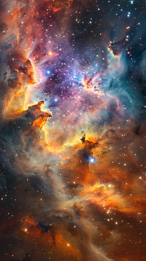 A colorful nebula aesthetic in space with clouds and stars in the background abstract galaxy (204)