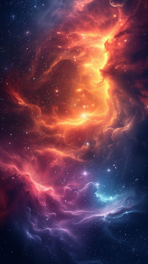 A colorful nebula aesthetic in space with clouds and stars in the background abstract galaxy (234)
