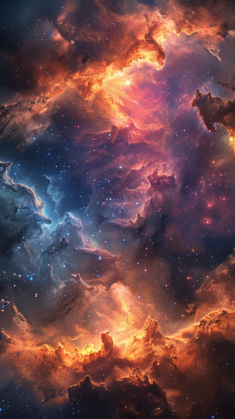 A colorful nebula aesthetic in space with clouds and stars in the background abstract galaxy (242)