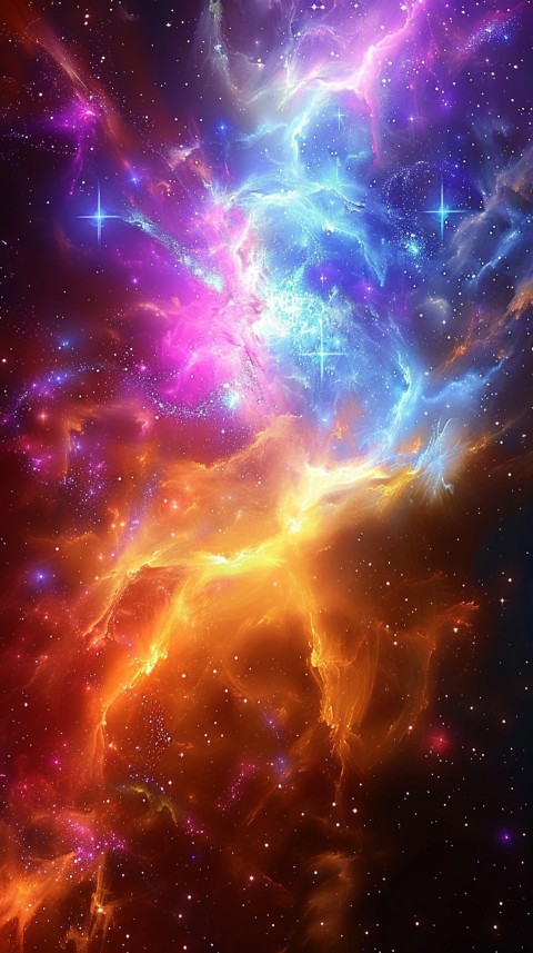 A colorful nebula aesthetic in space with clouds and stars in the background abstract galaxy (273)