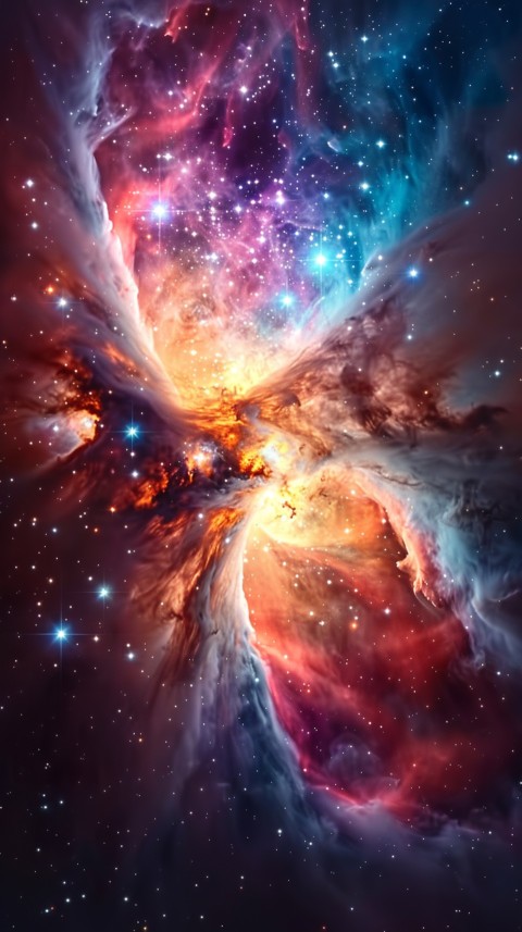A colorful nebula aesthetic in space with clouds and stars in the background abstract galaxy (287)