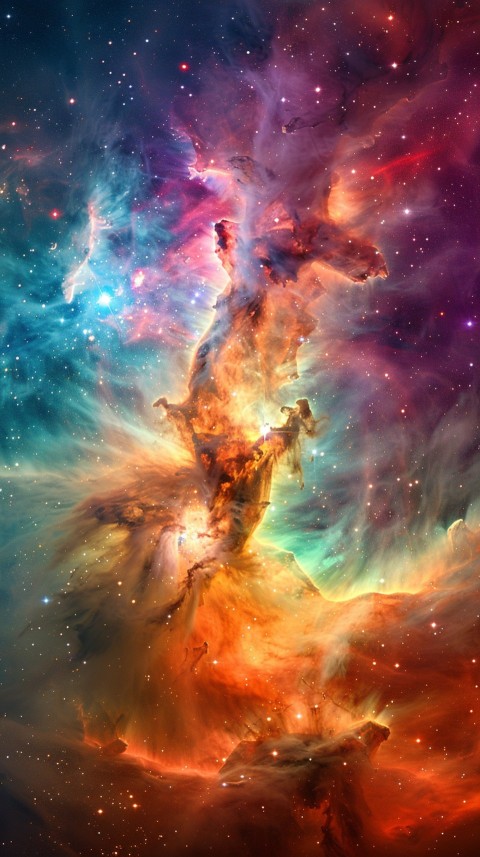 A colorful nebula aesthetic in space with clouds and stars in the background abstract galaxy (265)