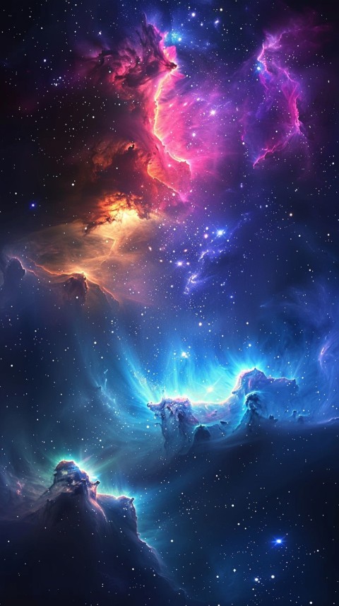 A colorful nebula aesthetic in space with clouds and stars in the background abstract galaxy (262)