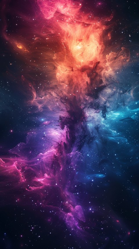 A colorful nebula aesthetic in space with clouds and stars in the background abstract galaxy (257)