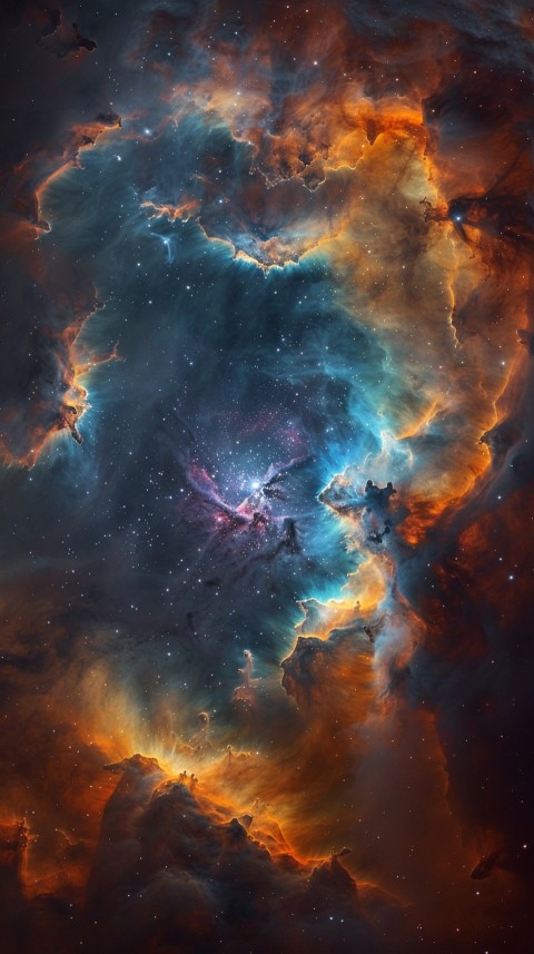 A colorful nebula aesthetic in space with clouds and stars in the background abstract galaxy (276)