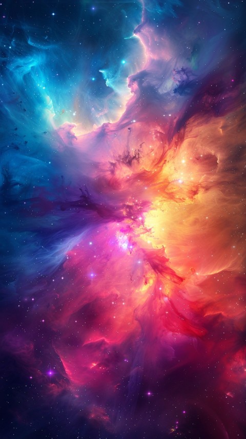 A colorful nebula aesthetic in space with clouds and stars in the background abstract galaxy (281)
