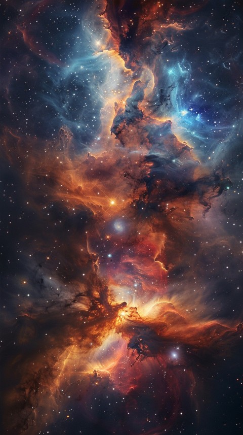 A colorful nebula aesthetic in space with clouds and stars in the background abstract galaxy (258)
