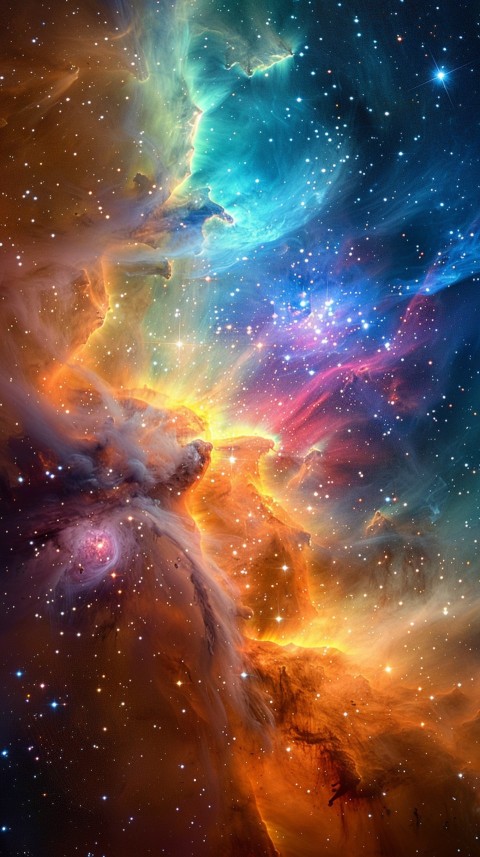A colorful nebula aesthetic in space with clouds and stars in the background abstract galaxy (268)