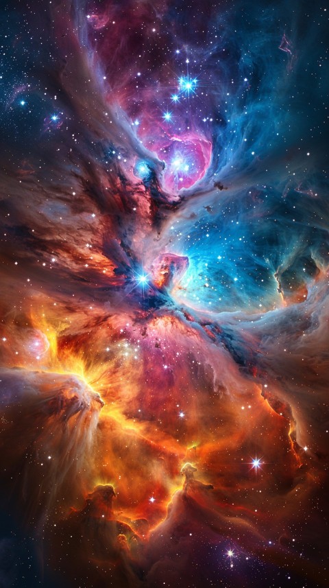 A colorful nebula aesthetic in space with clouds and stars in the background abstract galaxy (274)