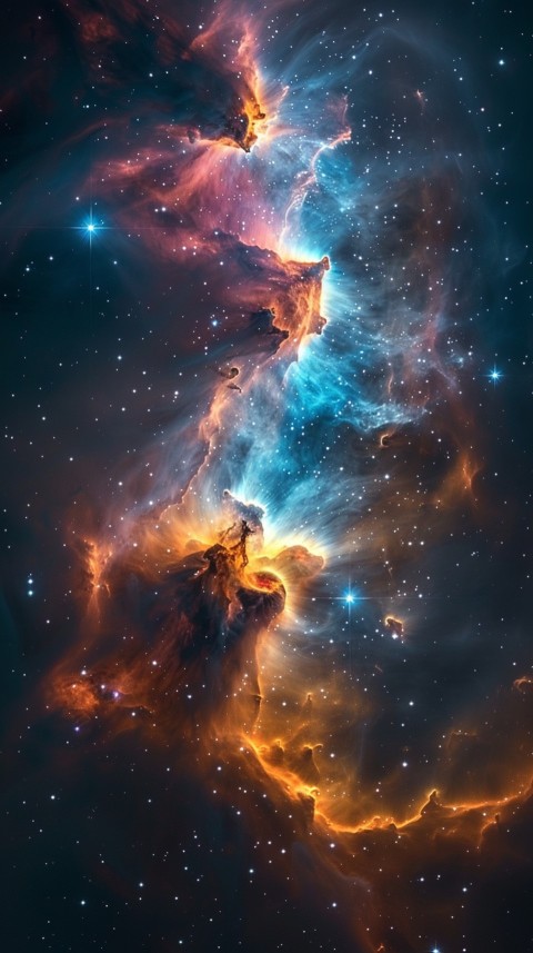 A colorful nebula aesthetic in space with clouds and stars in the background abstract galaxy (264)