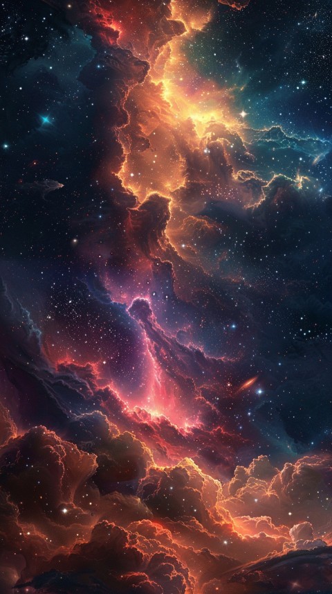 A colorful nebula aesthetic in space with clouds and stars in the background abstract galaxy (278)