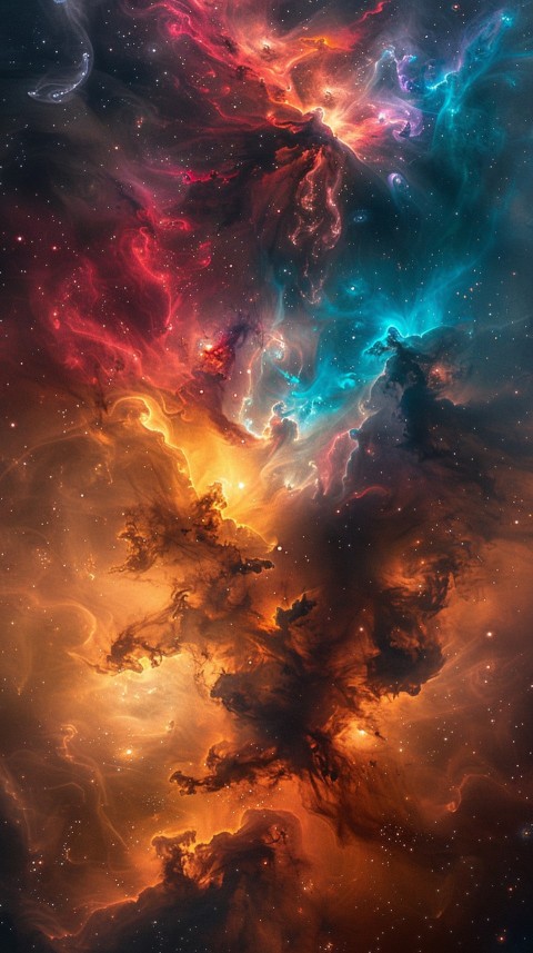 A colorful nebula aesthetic in space with clouds and stars in the background abstract galaxy (284)
