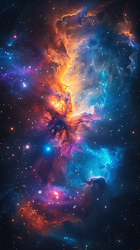 A colorful nebula aesthetic in space with clouds and stars in the background abstract galaxy (251)
