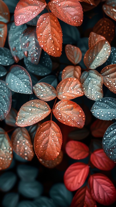 Colorful Leaves with Water Droplets Aesthetic Nature (31)