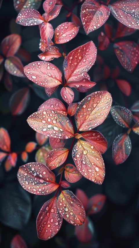 Colorful Leaves with Water Droplets Aesthetic Nature (37)