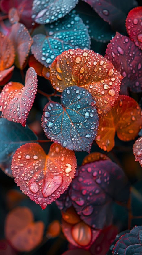 Colorful Leaves with Water Droplets Aesthetic Nature (54)